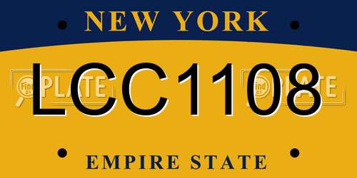 LCC1108 New York License Plate