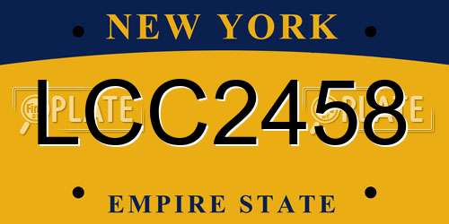 LCC2458 New York License Plate