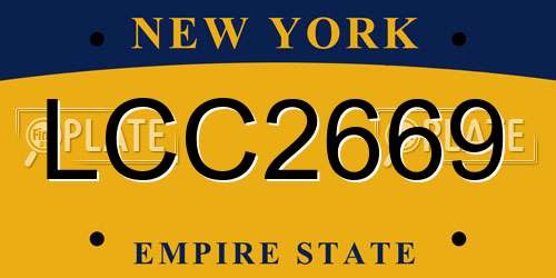 LCC2669 New York License Plate