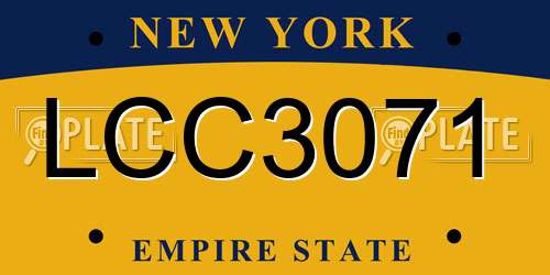 LCC3071 New York License Plate