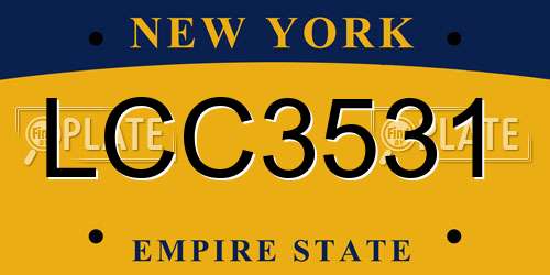 LCC3531 New York License Plate