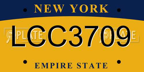 LCC3709 New York License Plate