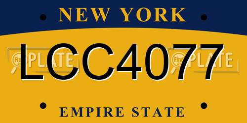 LCC4077 New York License Plate