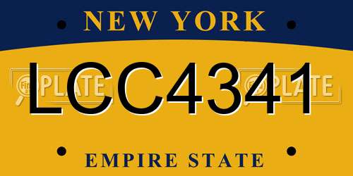 LCC4341 New York License Plate