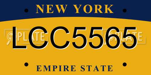 LCC5565 New York License Plate