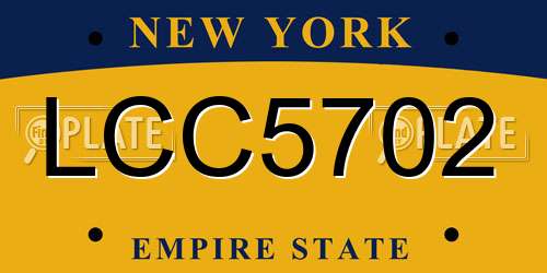 LCC5702 New York License Plate