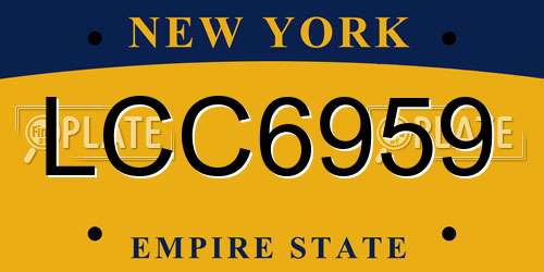 LCC6959 New York License Plate