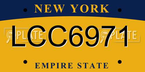 LCC6971 New York License Plate