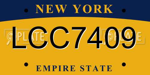LCC7409 New York License Plate