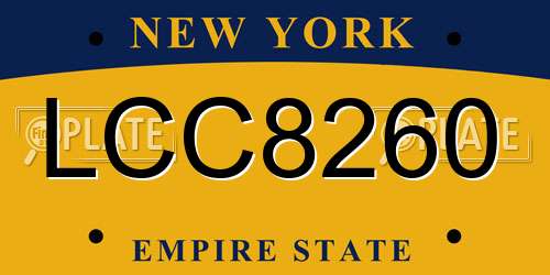 LCC8260 New York License Plate