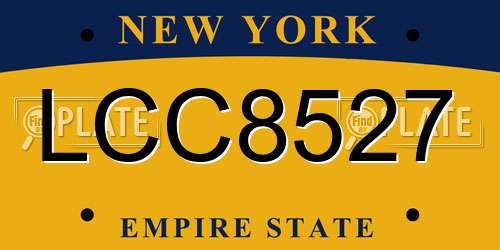 LCC8527 New York License Plate