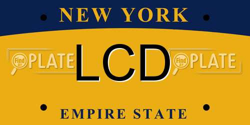 LCD New York License Plate