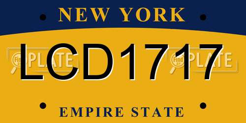LCD1717 New York License Plate