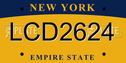 LCD2624 New York License Plate