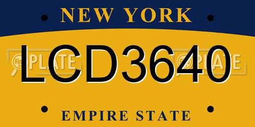 LCD3640 New York License Plate