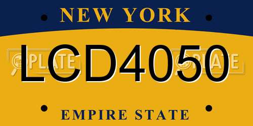 LCD4050 New York License Plate