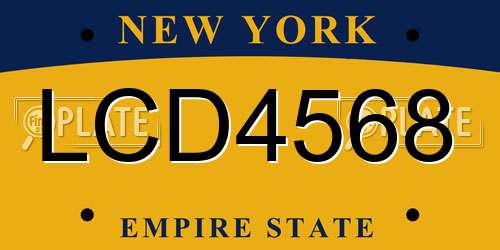 LCD4568 New York License Plate