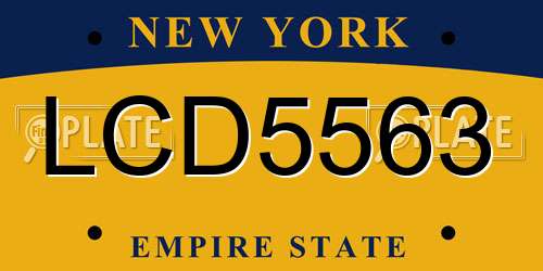 LCD5563 New York License Plate