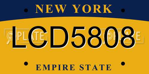 LCD5808 New York License Plate