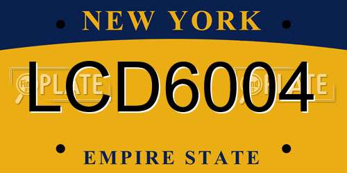 LCD6004 New York License Plate