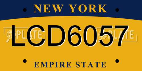 LCD6057 New York License Plate