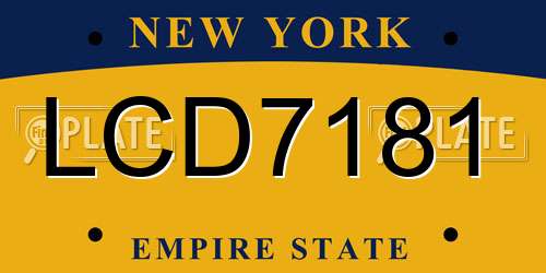LCD7181 New York License Plate