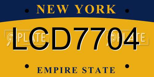 LCD7704 New York License Plate