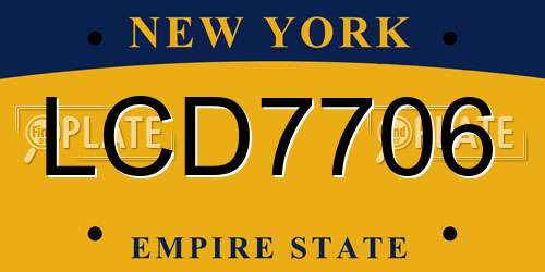 LCD7706 New York License Plate