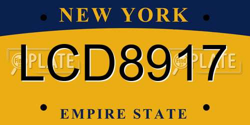 LCD8917 New York License Plate