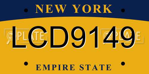 LCD9149 New York License Plate