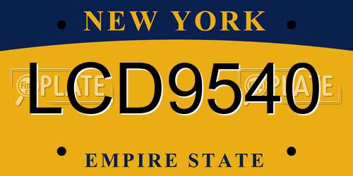 LCD9540 New York License Plate