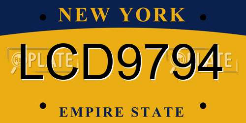 LCD9794 New York License Plate