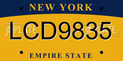 LCD9835 New York License Plate