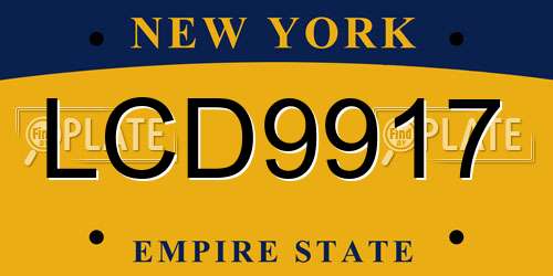 LCD9917 New York License Plate