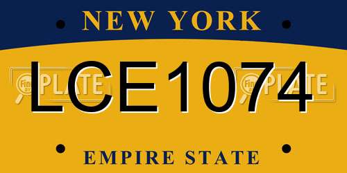 LCE1074 New York License Plate