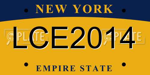 LCE2014 New York License Plate