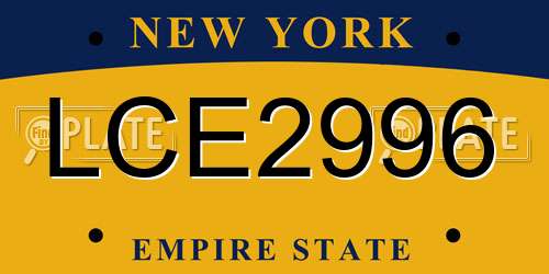 LCE2996 New York License Plate
