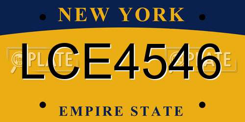 LCE4546 New York License Plate