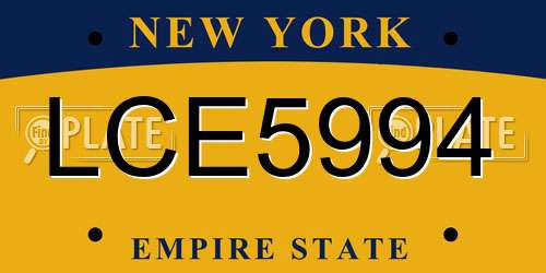 LCE5994 New York License Plate
