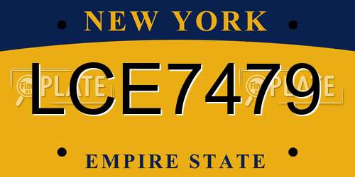 LCE7479 New York License Plate