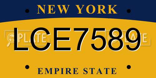 LCE7589 New York License Plate