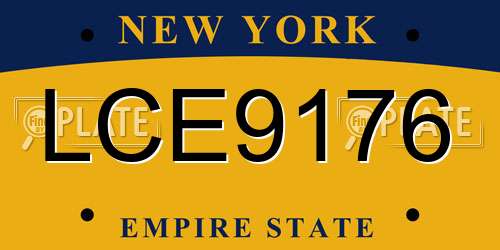 LCE9176 New York License Plate