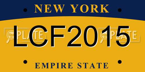 LCF2015 New York License Plate