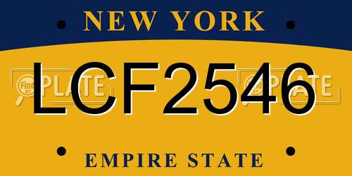 LCF2546 New York License Plate