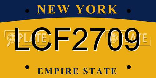 LCF2709 New York License Plate