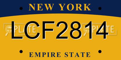 LCF2814 New York License Plate