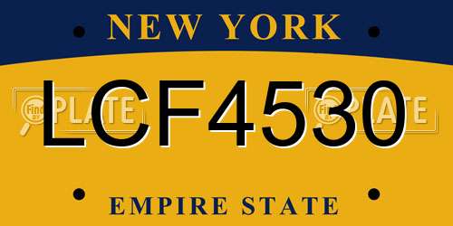 LCF4530 New York License Plate