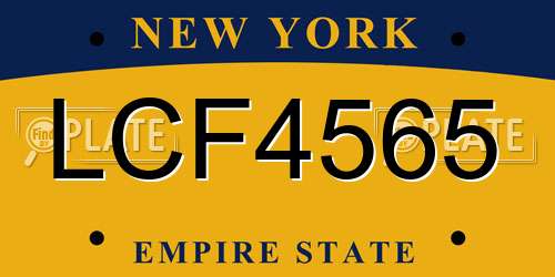 LCF4565 New York License Plate