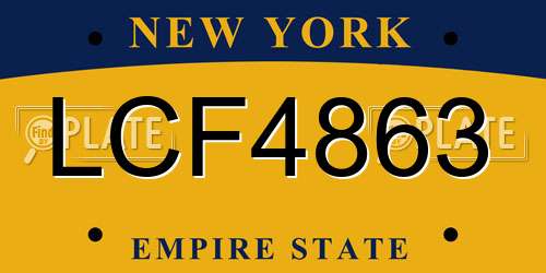 LCF4863 New York License Plate