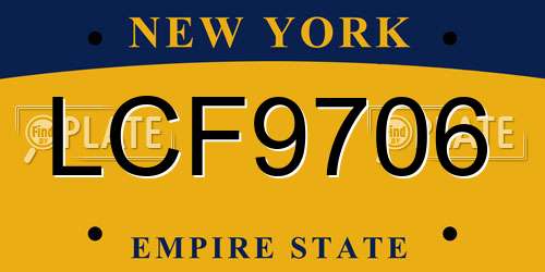 LCF9706 New York License Plate